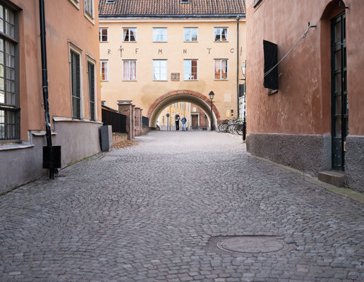 En gränd i Gamla stan i Uppsala