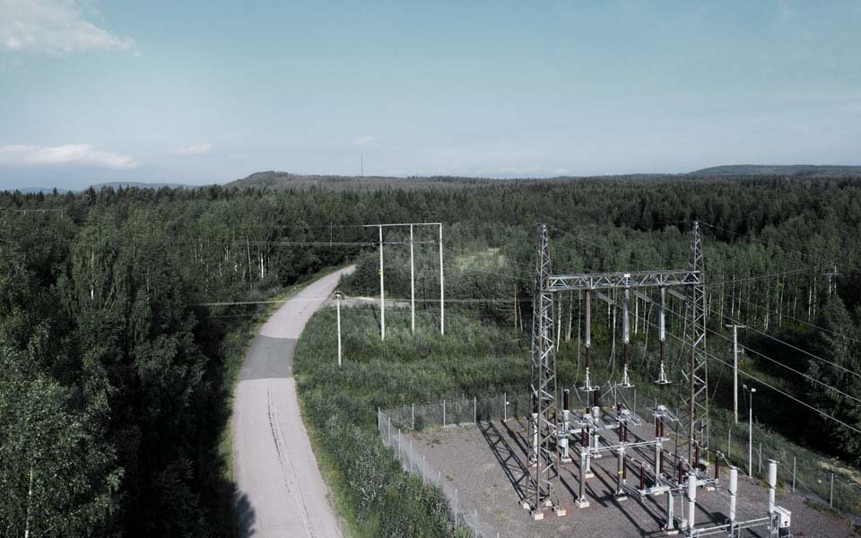 Elledningar vid Vittjärvs kraftstation