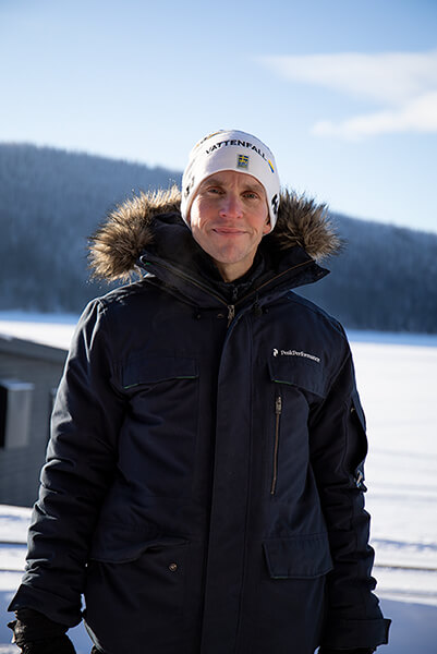 Erik Berntsen i ett snötäckt Åre