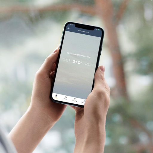 Mobiltelefon som användar Smart termostat