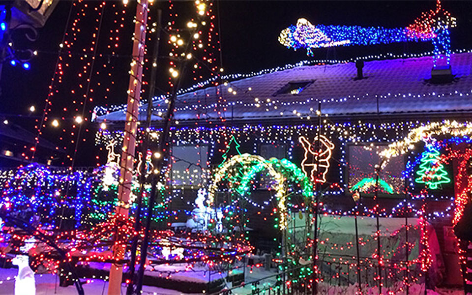 Julbelysning på Tommys villa