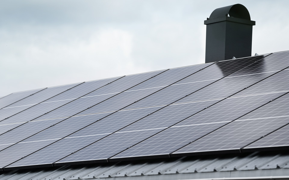 Solceller på villatak