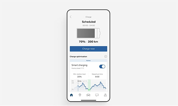 Mobiltelefon med Volvos app