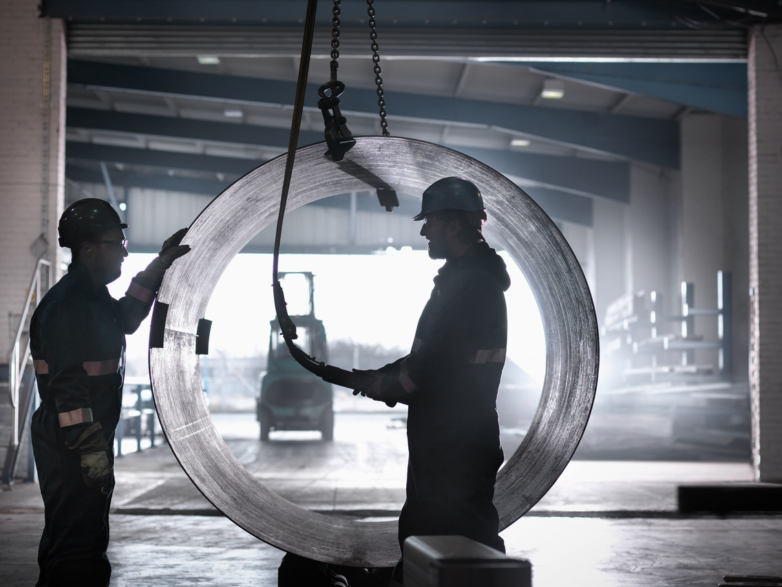 Circular object blue collar