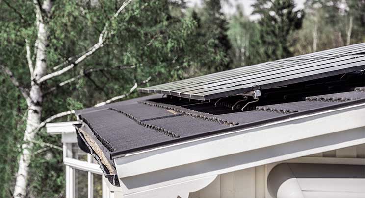 Villa med solceller på taket